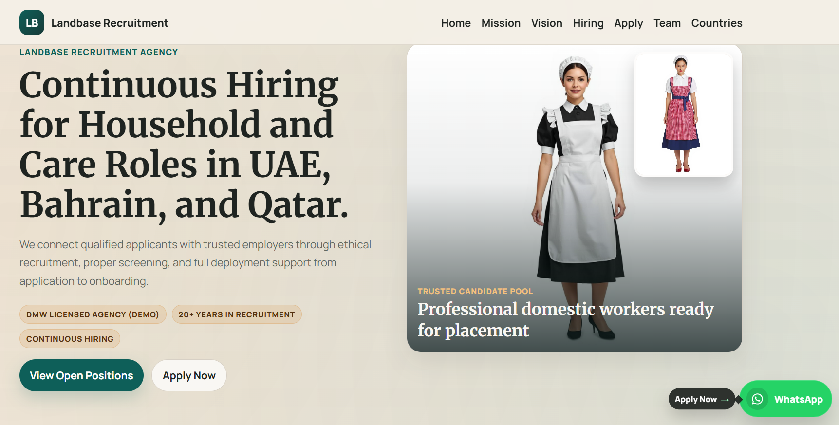 Landbase Recruitment Demo Website